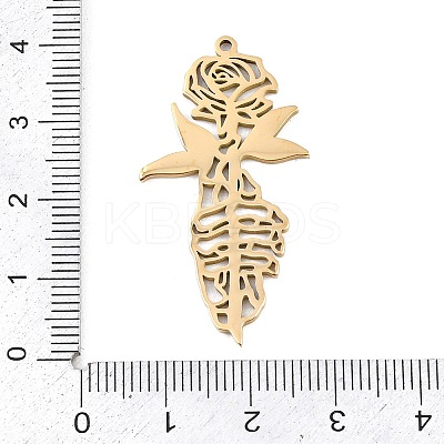 Hollow 304 Stainless Steel Pendants STAS-Z183-01G-1