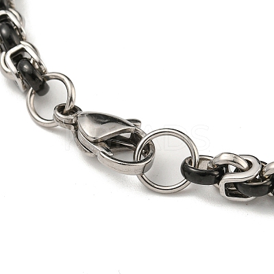 Two Tone 201 Stainless Steel Byzantine Chain Bracelet BJEW-B078-48BP-1