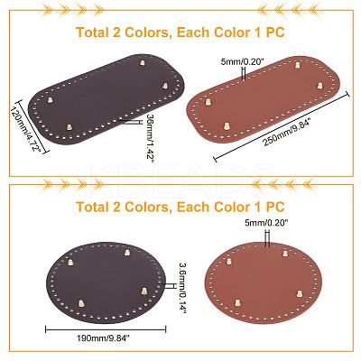 4Pcs 4 Style PU Leather Knitting Crochet Bags Nail Bottom Shaper Pad DIY-PH0009-50-1