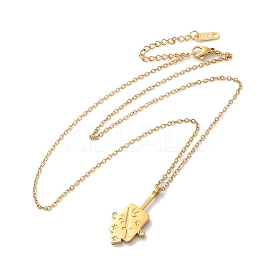 304 Stainless Steel Pandant Necklace for Men Women NJEW-O126-02G-04-1