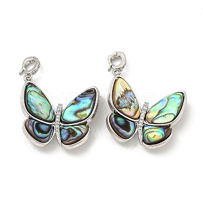 Brass Micro Pave Clear Cubic Zirconia Pendants KK-L211-020P-03-1