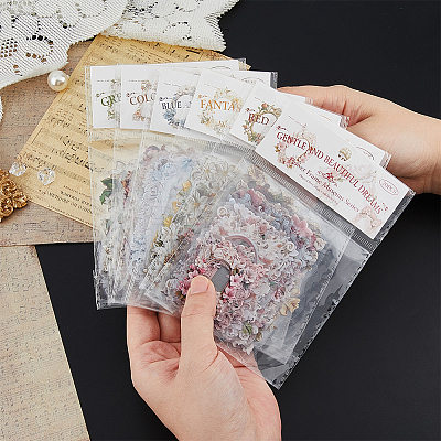 6Sets 6 Styles PET Self-Adhesive Stickers DIY-DC0003-50-1