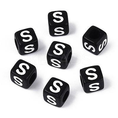 Initial Acrylic Horizontal Hole Beads X-OACR-ZX006-35S-1