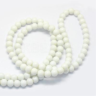 Baking Paint Glass Round Bead Strands DGLA-Q020-6mm-01-1