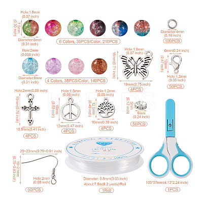 DIY Beaded Dangle Earring Pendant Decoration Making Kit DIY-TA0008-02-1