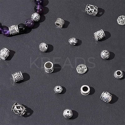 120Pcs 6 Style Tibetan Style Alloy Beads TIBE-NB0001-21-1