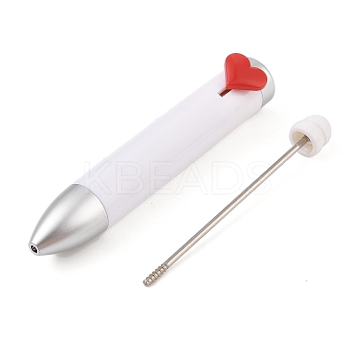 Heart Plastic Ball-Point Pen AJEW-P126-B02-1