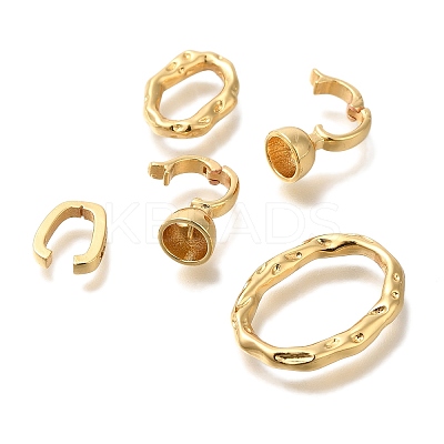Brass Micro Pave Clear Cubic Zirconia Fold Over Clasps KK-K389-112G-1
