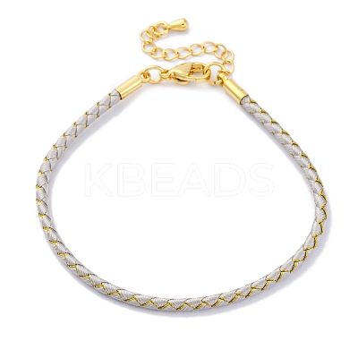 Polyester Cord Braided Bracelet Makings MAK-Z003-01G-15-1
