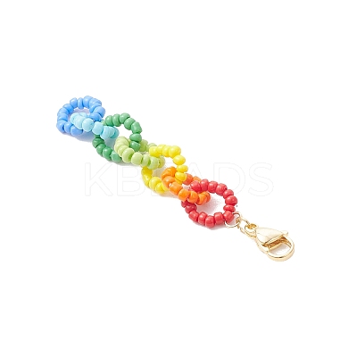 Glass Chain Pendant Decorations X1-HJEW-TA00358-1