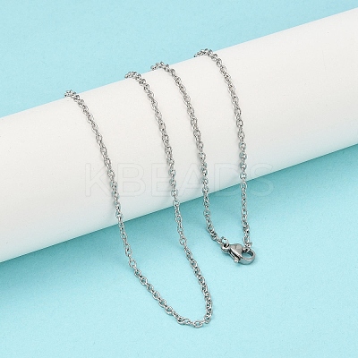 Non-Tarnish 304 Stainless Steel Cable Chain for Necklace STAS-E052-61P-55cm-1