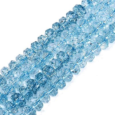 Crackle Transparent Glass Beads Strands GLAA-N068-03A-04-1
