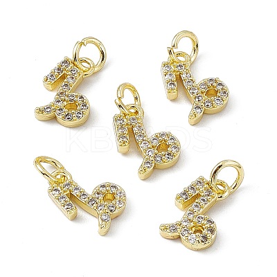 Real 18K Gold Plated Brass Micro Pave Clear Cubic Zirconia Charms KK-E068-VB411-10-1