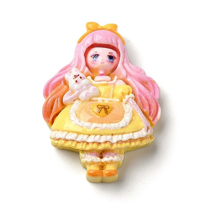Cartoon Girls Opaque Resin Decoden Cabochons RESI-S392-03B-06-1