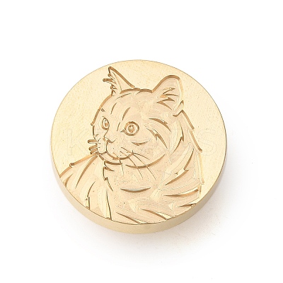 Golden Tone Wax Seal Brass Stamp Heads LS-AJEW-U008-03G-16-1