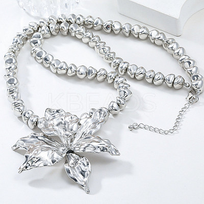 CCB Plastic Beaded Necklaces NJEW-P319-01P-1