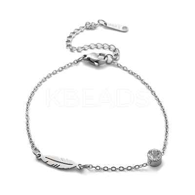 201 Stainless Steel Cable Chain Bracelets BJEW-H205-01E-P-1