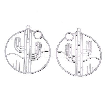 Non-Tarnish 201 Stainless Steel Filigree Pendants STAS-S118-027P-1