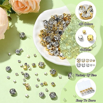 340Pcs 10 Styles Sew on Rhinestone KK-YW0002-36-1