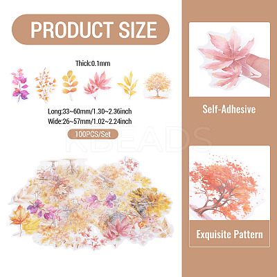 100Pcs Story of Four Seasons PET Stickers Self-Adhesive Stickers DIY-TA0003-69B-1