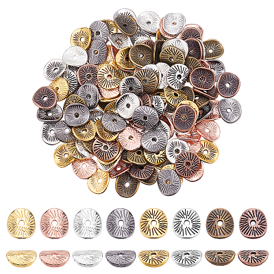 320Pcs 8 Colors Tibetan Style Wavy Spacer Beads TIBEP-PH0001-45-1