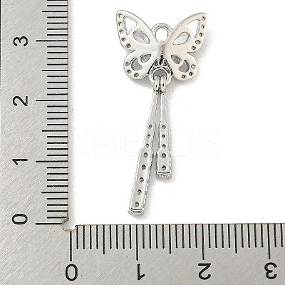 Brass Micro Pave Clear Cubic Zirconia Pendants KK-Z057-06P-1