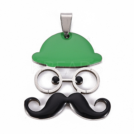 201 Stainless Steel Enamel Pendants STAS-S110-076E-1