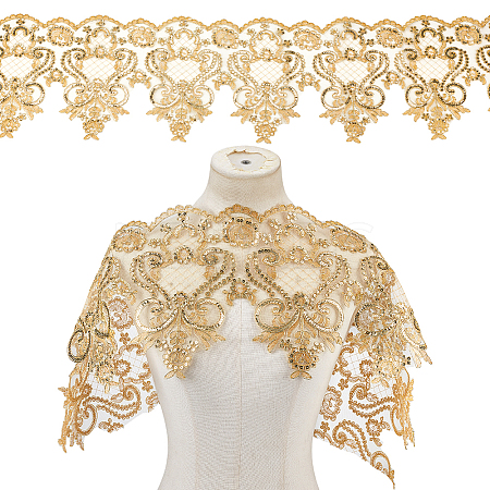 Polyester Lace Trims SRIB-WH0011-345A-1
