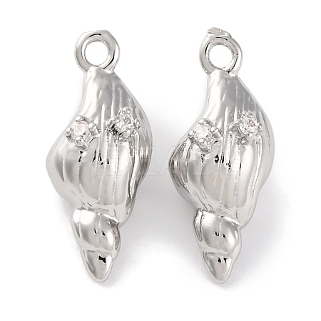 Brass Pendants With Clear Cubic Zirconia KK-S403-06P-1