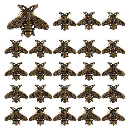 24Pcs Bees Alloy Brooch JEWB-ME0001-21AB-1