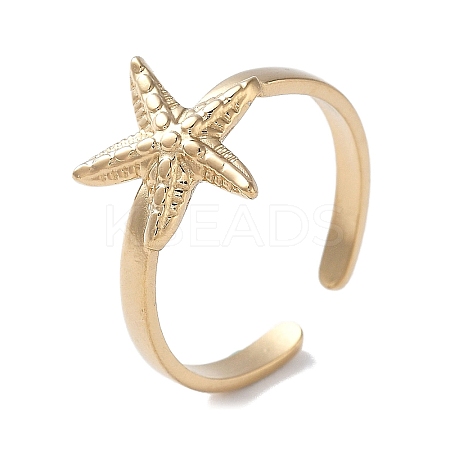 304 Stainless Steel Open Cuff Rings for Women RJEW-M020-06G-01-1