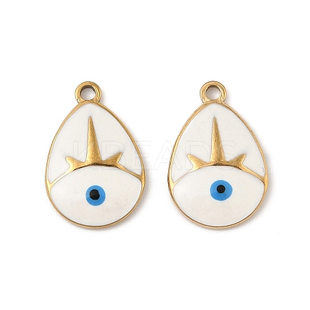 304 Stainless Steel Enamel Pendants STAS-P380-03G-1
