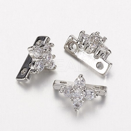 Electrophoresis Brass Cubic Zirconia Pendants ZIRC-P047-15P-1