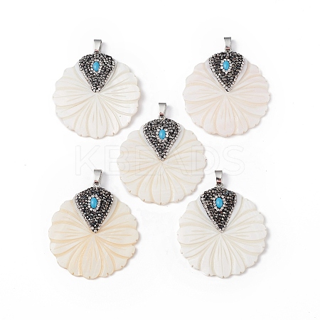 Natural Freshwater Shell Pendants BSHE-G033-06-1