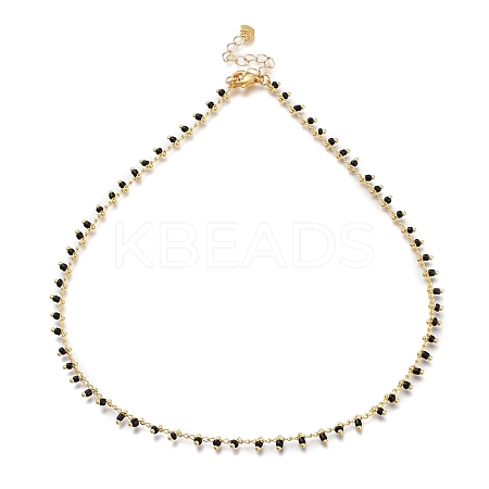 Brass Handmade Glass Beaded   Necklaces NJEW-JN03135-03-1