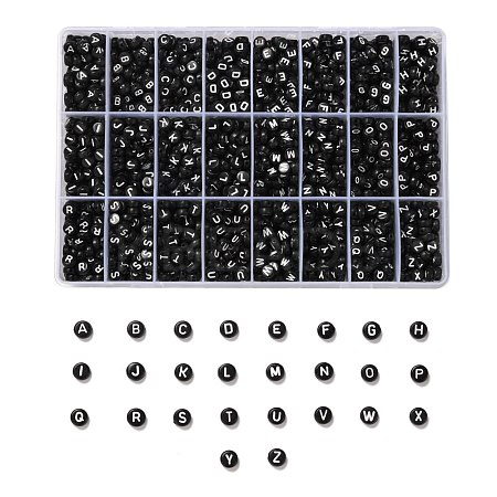 288G 26 Style Black Acrylic Beads SACR-X0015-17-1