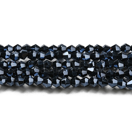 Opaque Solid Color Electroplate Glass Beads Strands EGLA-A039-P4mm-A17-1
