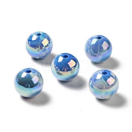 UV Plating Opaque Rainbow Iridescent Acrylic Beads MACR-D063-01A-02-1