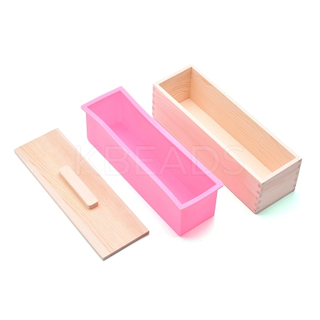 Rectangular Pine Wood Soap Molds Sets DIY-F057-03C-1