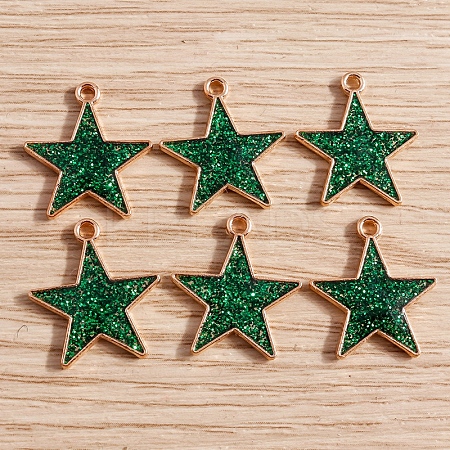 Glitter Alloy Enamel Pendants PW-WG0BABC-04-1