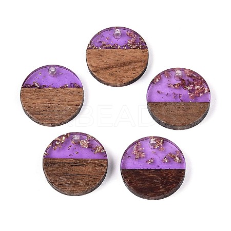 Resin & Walnut Wood Pendants RESI-T057-39C-1