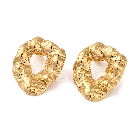 Hammered Twist Ring 304 Stainless Steel Stud Earrings for Women EJEW-U003-09G-1
