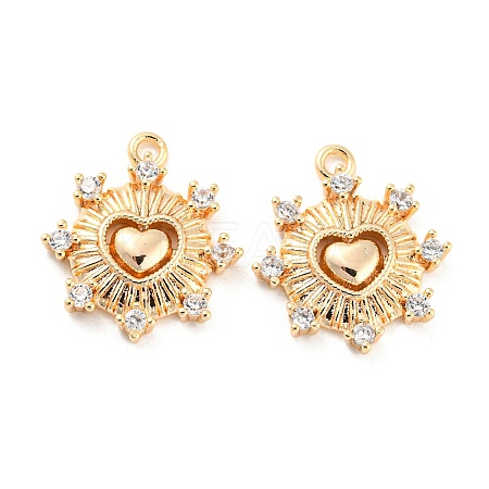 Brass Micro Pave Cubic Zirconia Charms KK-E090-32G-1