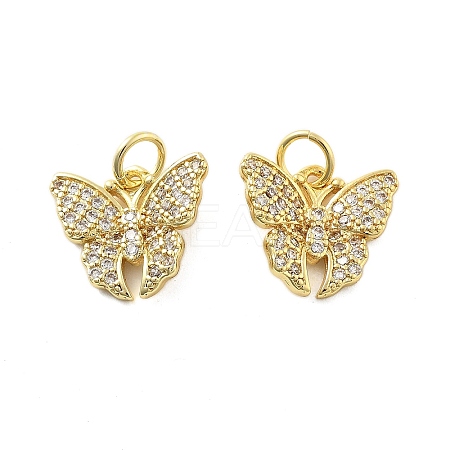 Brass Micro Pave Cubic Zirconia Pendants KK-C092-22C-G-1