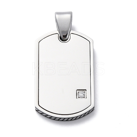 304 Stainless Steel Micro Pave Cubic Zirconia Pendants STAS-U043-24P-1