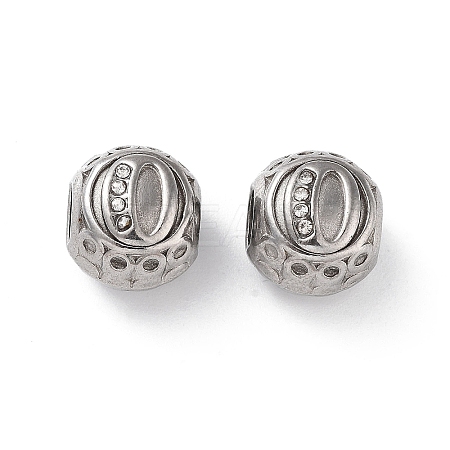 304 Stainless Steel Rhinestone European Beads STAS-A092-10O-P-1