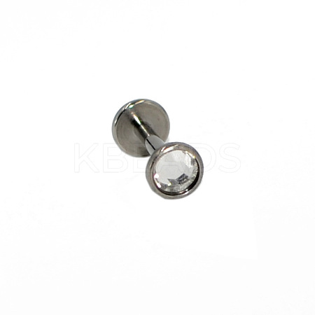 G23 Titanium Cubic Zirconia Flat Round 17 Gauge Threadless Labrets for Women Men WG1F07B-20-1
