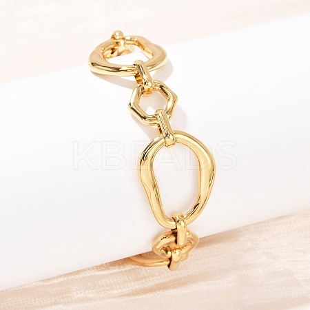 304 Stainless Steel Link Chain Bracelets for Women LS-BJEW-Z137-01G-1