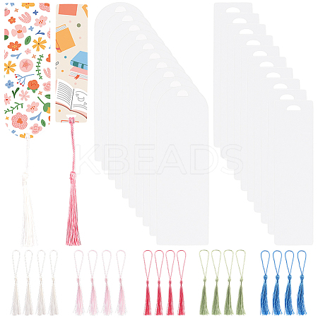 20Pcs Transparent Blank Acrylic Bookmarks Kits DIY-CP0012-45-1