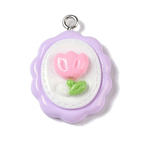 Opaque Resin Pendants RESI-S403-04C-1